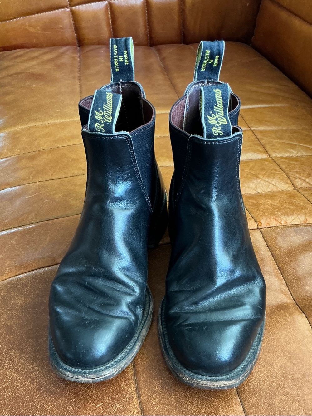 R.M. Williams Black Leather Chelsea Ankle Boots